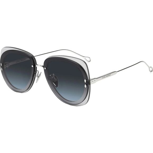 Isabel Marant Women\'s Silver Grey Aviator Pilot Modern Classic Sunglasses O9-22 main image 6